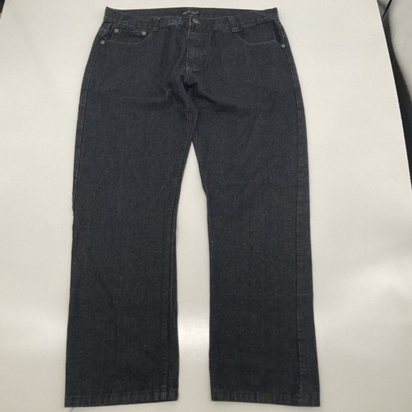 Mens Jeanetix Black Dress Jeans Sz 38 X 31 Tapered Leg Comfort Fit - Picture 2 of 11